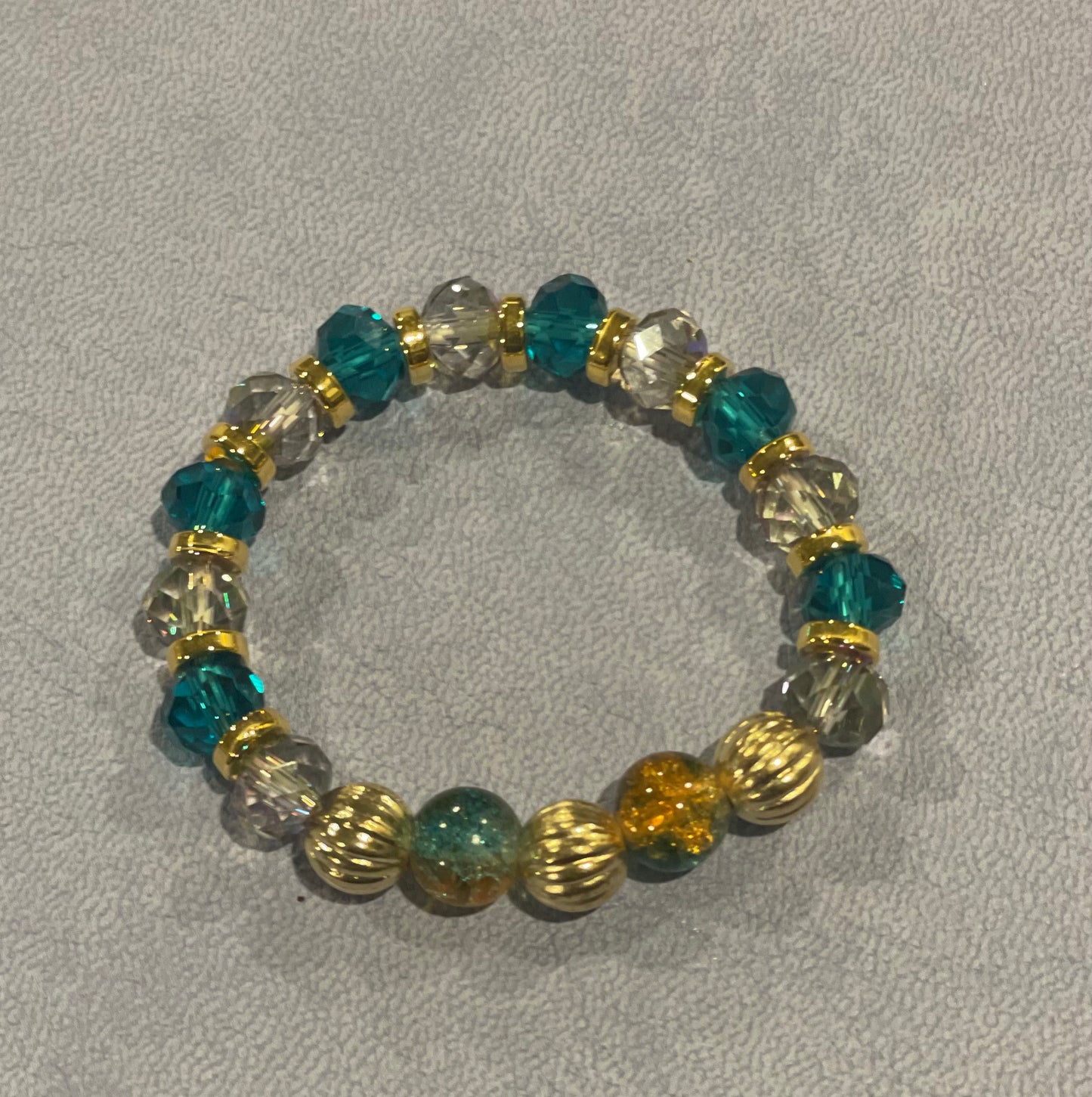 Teal and Gold Bracelet