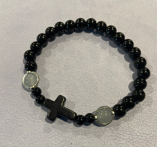 Black Cross Bracelet