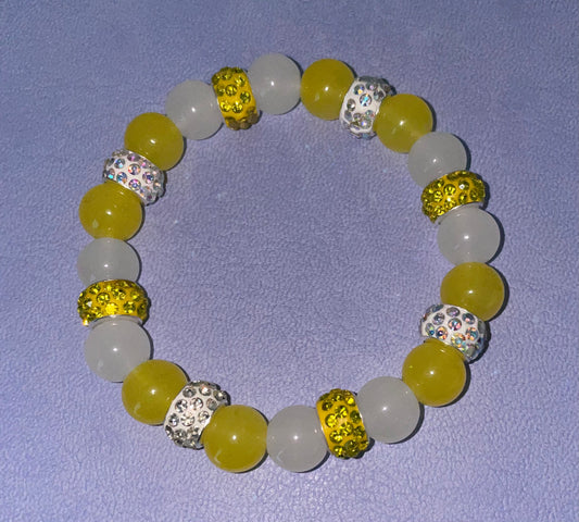 Yellow and White Bling Bracelet